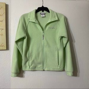 Columbia Girls Full Zip Fleece Jacket Light Green Size 14/16